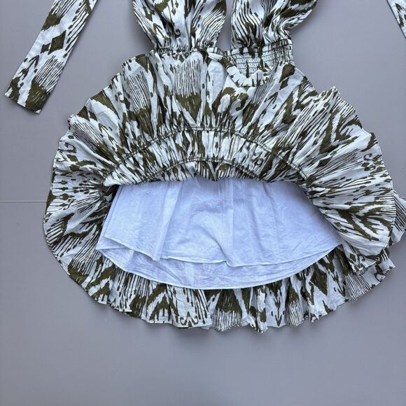 MISA Los Angeles Tula Halter Mini Dress Women XS Smocked Waist Tropical Vacation - Picture 8 of 10